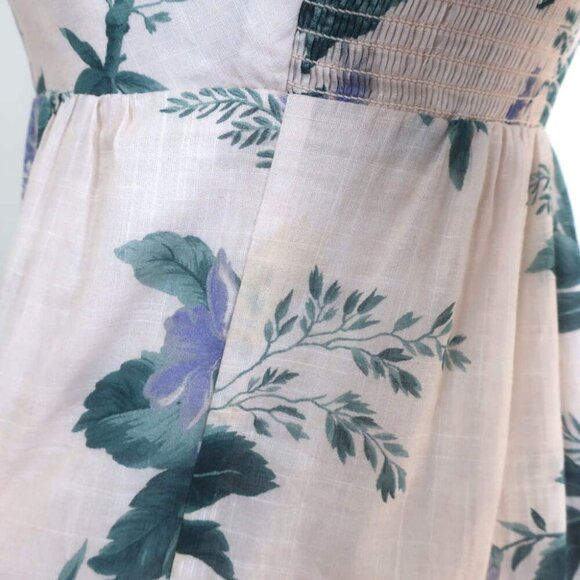 Zimmermann Cassia Tie-Strap Maxi Dress Light Pink Floral Print Cotton Size 1 - Picture 5 of 10